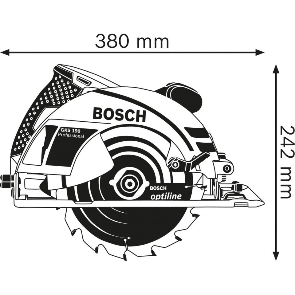 Bosch GKS 190 1400 Watt 184 mm Elektrikli Daire Testere Sunta Kesme Makinası 0601623000