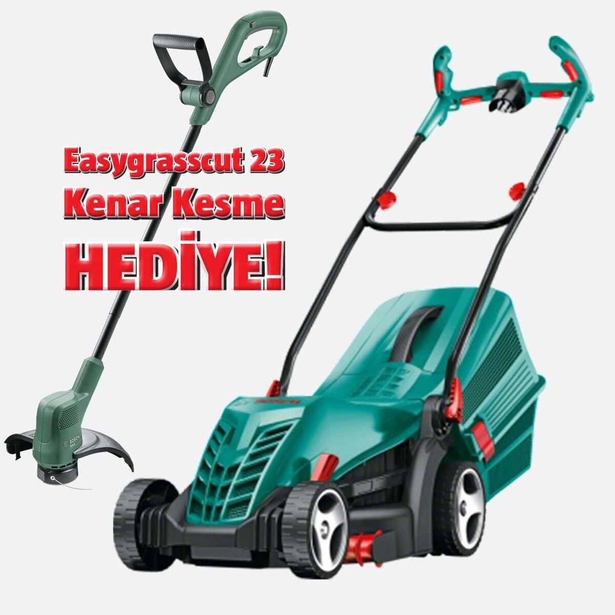 Bosch ARM 37 Çim Biçme Makinası + Easgrasscut 23 Misinalı Kenar Biçme Set