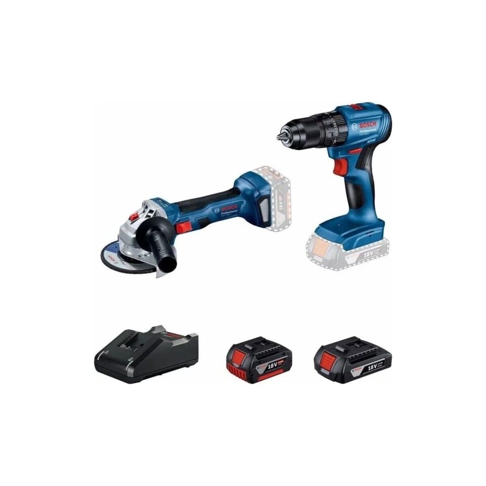 Bosch GWS 180-LI + GSB 185-LI 18V Akülü Vidalama 2X4 Ah Çift Akü Set 06019H9026