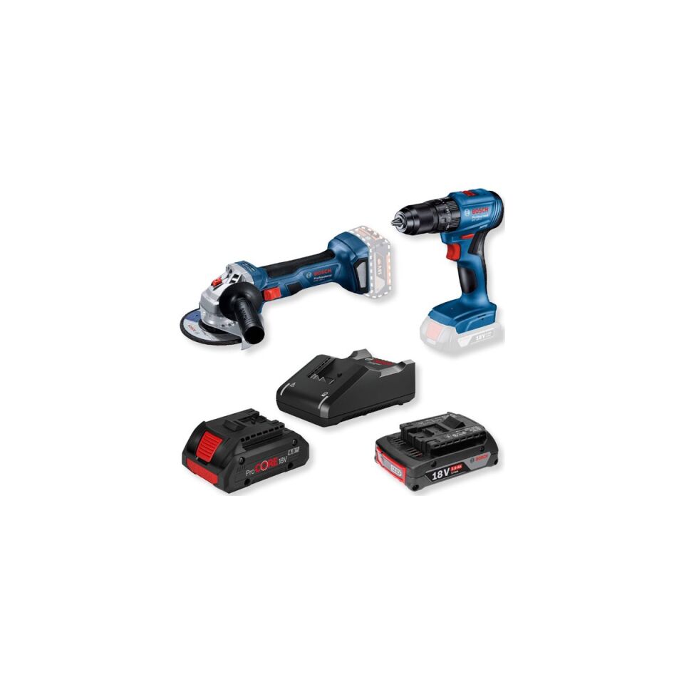 Bosch GWS 180-LI + GSB 185-LI 18V Akülü Vidalama 2X4 Ah Çift Akü Set 06019H9026