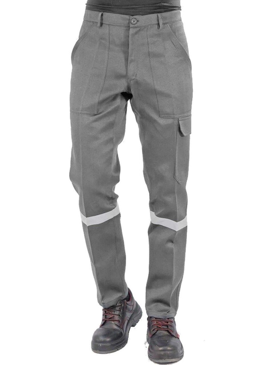 Ssm 0201 16x12 Gabardin Reflektörlü Kargo Cepli İş Pantolonu L - GRİ